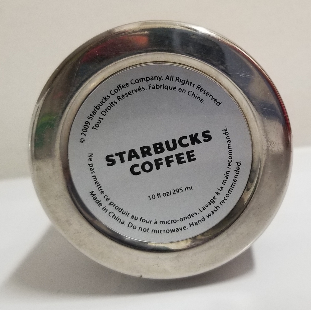 Starbucks 2009 10oz Color Changing Thermos Travel Tumbler Brown Floral Leaves - Picture 2 of 6
